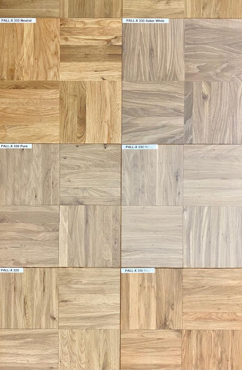 Sample board with Pallmann primers PALL-X 333, 330 and 325 in comparison