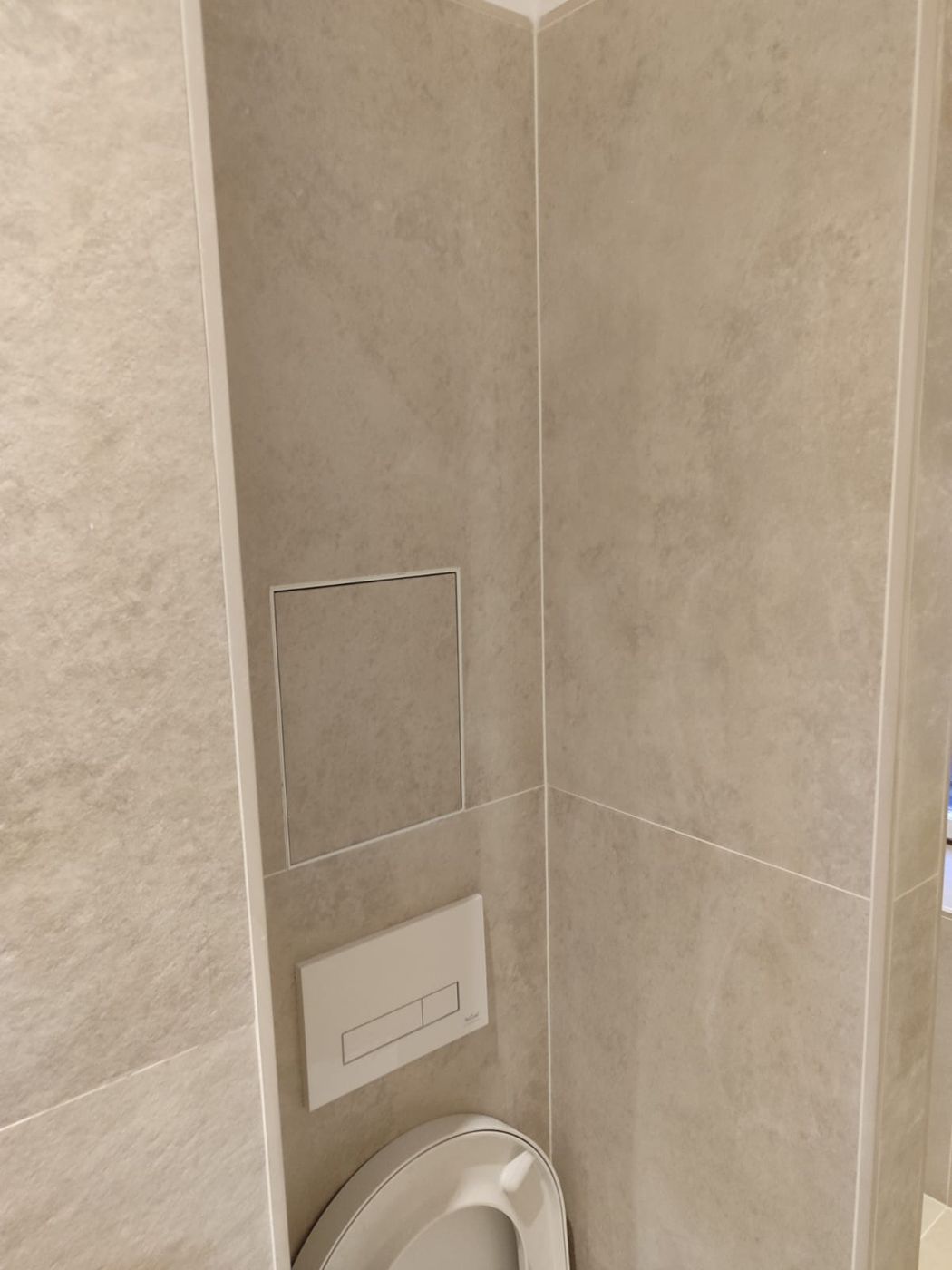 WC with flush-tiled access panel